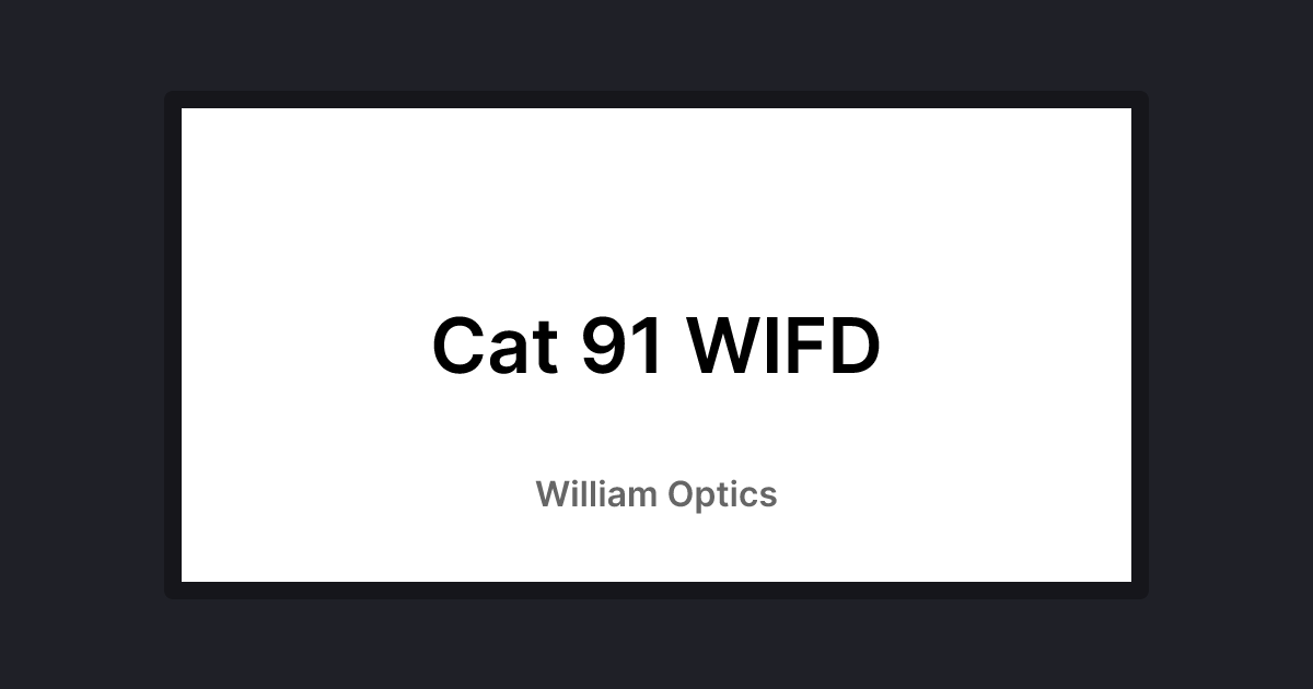 Cat 91 WIFD · William Optics Support